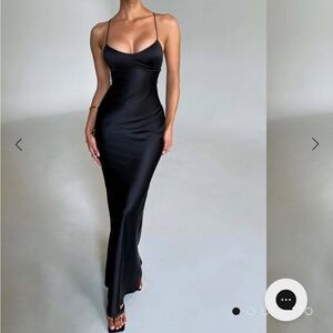 Babyboo Elegant Black Satin Gown